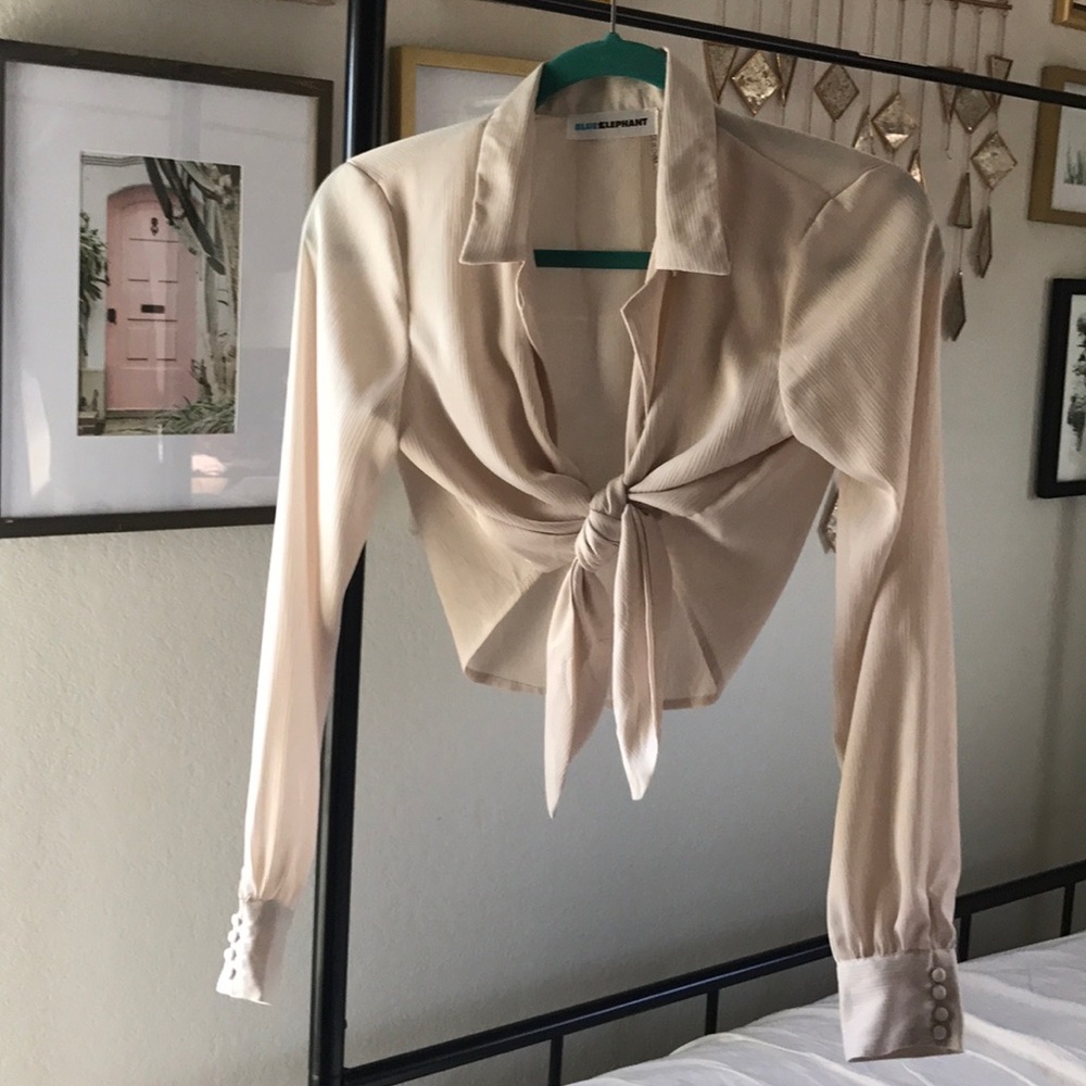 Crop silk top